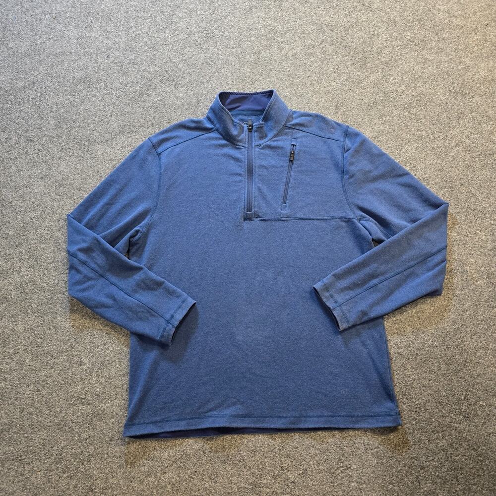 Vineyard Vines Sweater Mens Size Large Blue 1/4 Zip Fleece Long Sleeve Casual